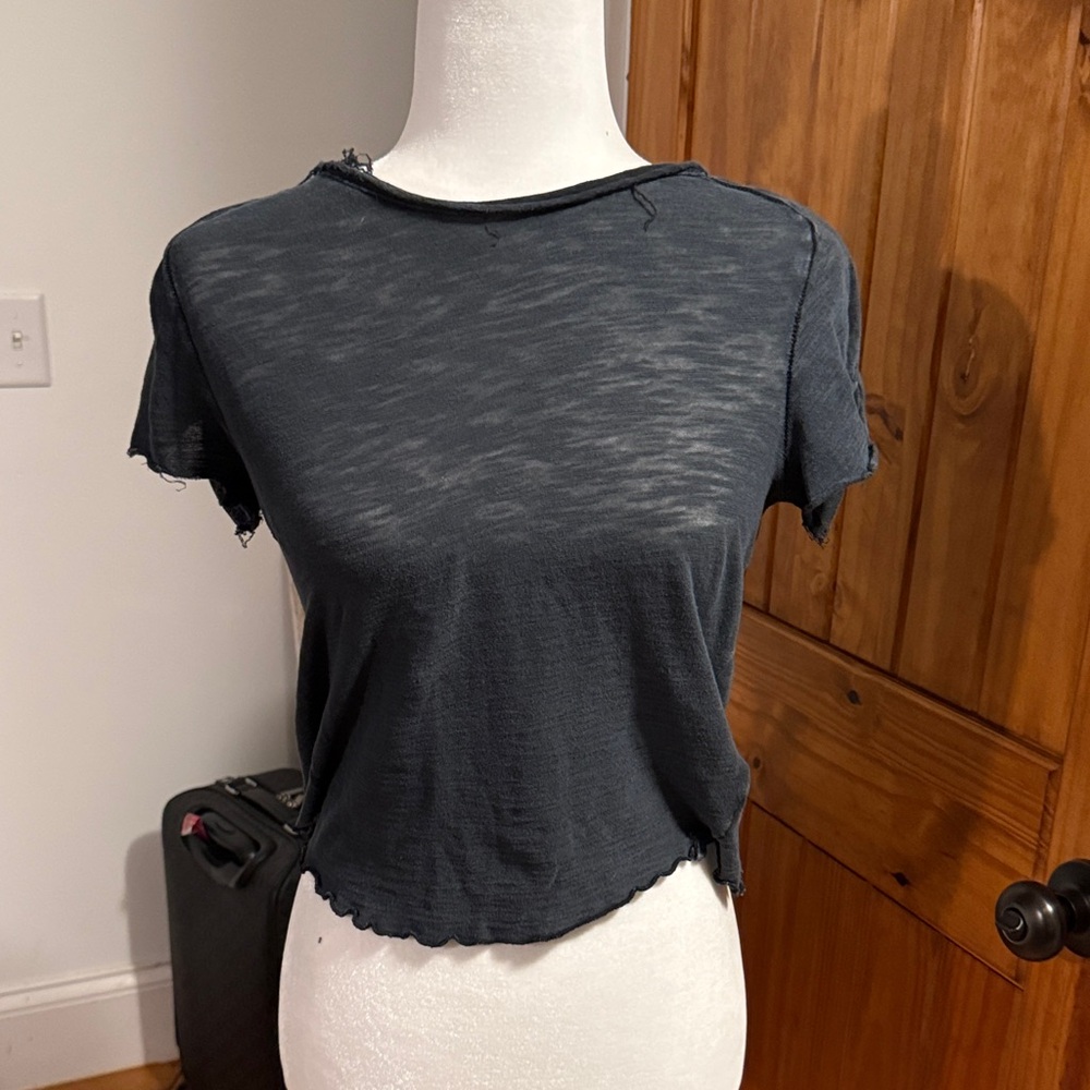 We The Free Charcoal Crop Top